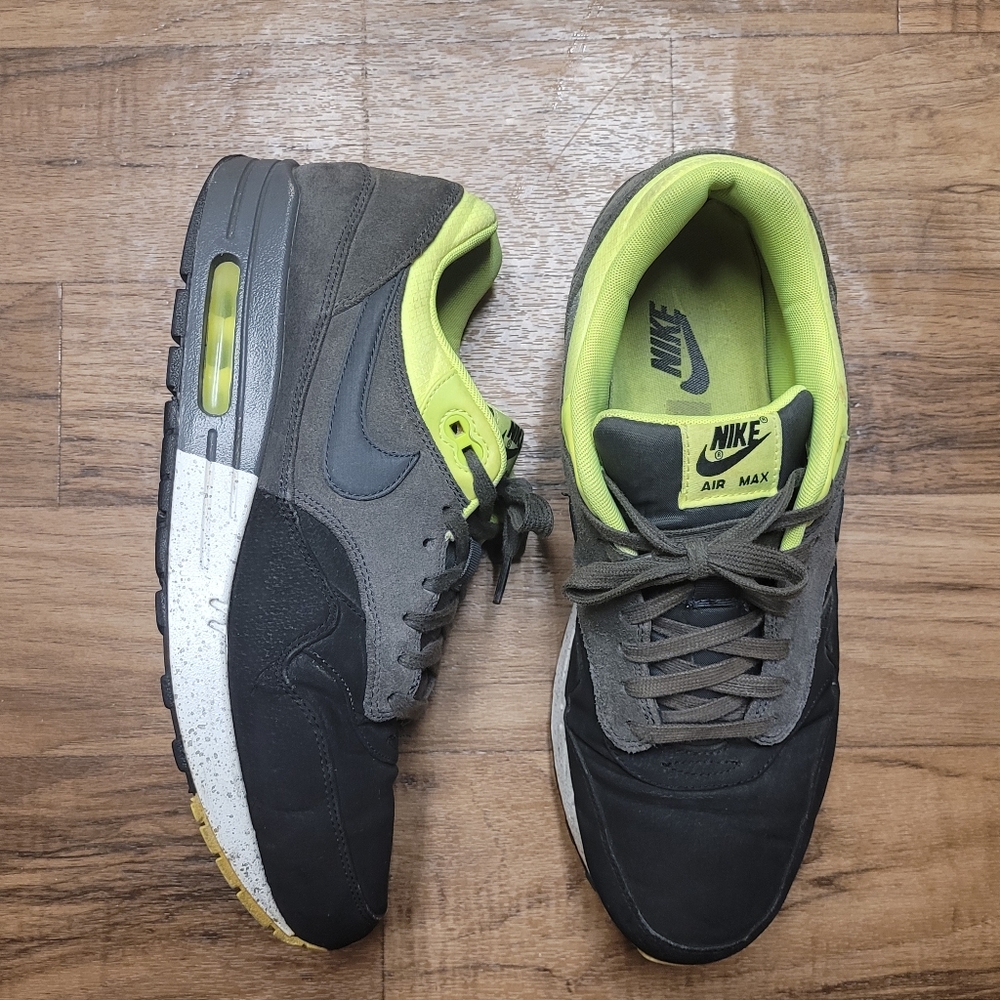 Nike Air Max 1 Split Black Volt Sz 11.5 - Picture 5 of 9
